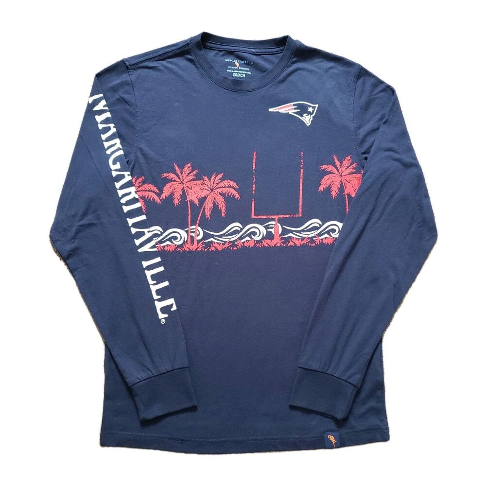 Margaritaville Island Reserve New England Patriots Sz XS Wrap Around Long Sleeve